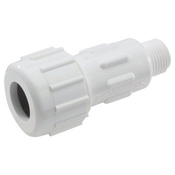 NDS CPA-1000 Pipe Adapter, 1 in, Compression x MPT, PVC, White, SCH 40 Schedule, 150 psi Pressure