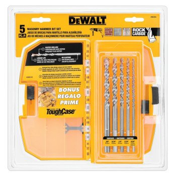 DEWALT DW5205 Bit Set, Percussion, Premium, 5-Piece, Carbide