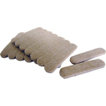 Shepherd Hardware FeltGard Series 9937 Furniture Strip, Rectangle, 2-5/8 in, Felt, Beige