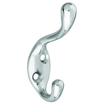 National Hardware MPB166 N327-197 Coat and Hat Hook, 75 lb, Zinc, Nickel