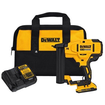 DEWALT DCN681D1 Stapler Kit, Battery Included, 20 V, 2 Ah, 1/4 in W Crown, 1/2 to 1-1/2 in L Leg, Narrow Crown Staple