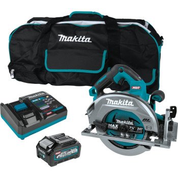 Makita GSH01M1 Circular Saw Kit, Battery Included, 40 V, 4 Ah, 7-1/4 in Dia Blade, 0 to 56 deg Bevel