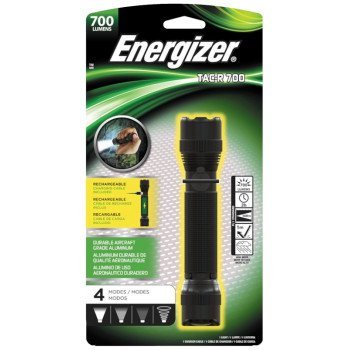 Energizer ENPMTRL8 Rechargeable Flashlight, Lithium-Ion Battery, 700 Lumens Lumens, 2 hr Run Time, Black