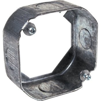 Raco 130 Extension Ring, 9/16 in W, 2-Gang, 4-Knockout, Steel, Silver, Galvanized