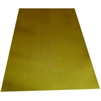 K & S 251 Decorative Metal Sheet, 30 ga Thick Material, 4 in W, 10 in L, Brass