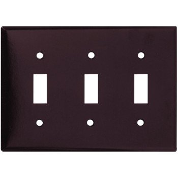 Eaton Wiring Devices 2141B-BOX Wallplate, 4-1/2 in L, 6.37 in W, 3 -Gang, Thermoset, Brown, High-Gloss