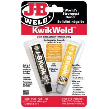 J-B Weld 8276F Epoxy, Dark Gray, Solid, 2 oz, Twin Tube