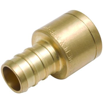 SharkBite UC600LFA Hose to Pipe Adapter, 1/2 in, PEX Barb x Female Sweat, DZR Brass, 200 psi Pressure