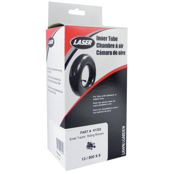 Laser 41322 Inner Tube, Straight Stem Valve, Butyl Rubber, For: 13 in Tire