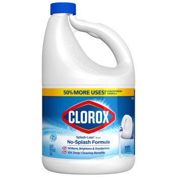 Clorox Splash-Less 32411 Concentrated Bleach, 117 oz, Liquid, Regular