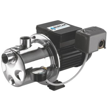 Burcam 506518SS Jet Pump, 7.6/3.8 A, 115/230 V, 0.75 hp, 1 in Connection, 25 ft Max Head, 900 gph, Stainless Steel