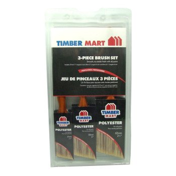 Timbermart 1331-3TBM Paint Brush, 1-1/2 in W, Polyester Bristle, 3/PK