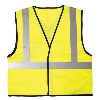 Safety Works SWX00262-02 Safety Vest, One-Size, Polyester, Lime Green, Hook-and-Loop