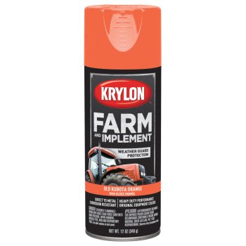 Krylon K01946000 Farm Equipment Spray, High-Gloss, Old Kubota Orange, 12 oz