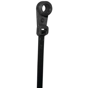 Tradeselect CTH67WP100 Cable Tie-Mount, 1.46 in Max Bundle Dia, Nylon, Black