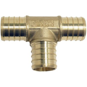 Apollo ApolloPEX Series APXT3410PK Pipe Tee, 3/4 in, Barb, Brass, 200 psi Pressure