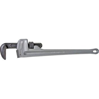 Superior Tool 04824 Pipe Wrench, 3 in Jaw, 24 in L, Straight Jaw, Aluminum, Epoxy-Coated