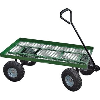 Landscapers Select YTL22114 Garden Cart, 600 lb, Steel Deck, 4-Wheel, 10 in Wheel, Pneumatic Wheel, Comfort-Grip Handle