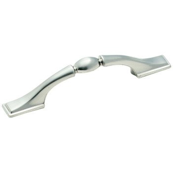 Amerock Sterling Traditions Series BP1302G9 Cabinet Pull, 4-15/16 in L Handle, 1 in Projection, Zinc, Sterling Nickel