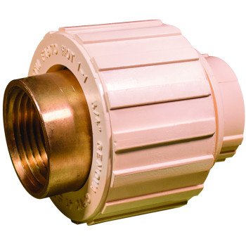 Nibco M25305L Transition Pipe Union, 3/4 in, Slip x FIP, Brass/CPVC