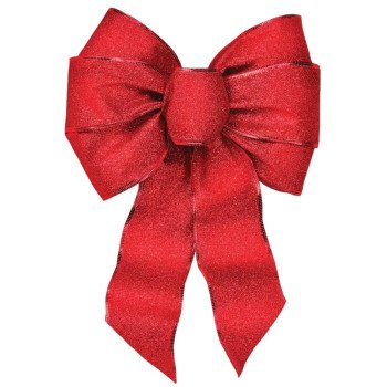 Holidaytrims 6166 Outdoor Bow Assortment, 1 in H, Velvet, Gold/Red/Silver