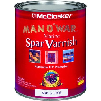 McCloskey Man O' War 080.0006509.005 Marine Spar Varnish, Gloss, Clear, Liquid, 1 qt