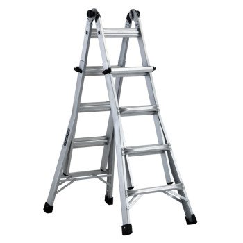 Louisville L-2098-17 Multi-Purpose Ladder, 9 to 15 ft Max Reach H, 16-Step, Type IA Duty Rating, Aluminum