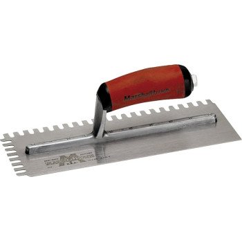 Marshalltown 716SD Trowel, 1/4 in W x 3/8 in D Notch, 11 in L, 4-1/2 in W, U Notch, Curved Handle