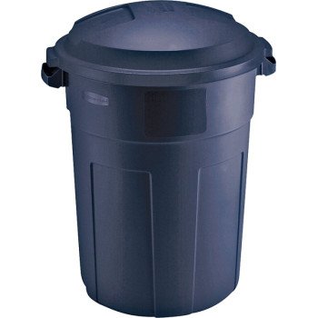 Rubbermaid FG2894FFBLAZB Refuse Container, 32 gal Capacity, Plastic, Blazer Blue, Snap-Fit Lid Closure