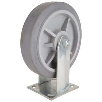 ProSource JC-T07 Rigid Caster, 8 in Dia Wheel, 2 in W Wheel, Thermoplastic Rubber Wheel, Gray, 750 lb