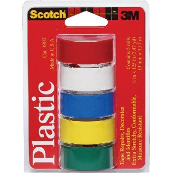 190T ASST COLOR PLAS TAPE 5 PK