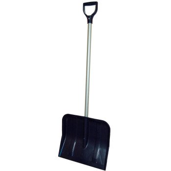 Rugg 27P-BG Snow Shovel, 18 in W Blade, Standard Blade, Polyethylene Blade, Steel Handle, Navy