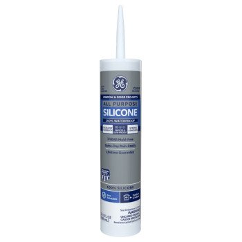 GE Silicone 1 2795576 All Purpose Sealant, Clear, 24 hr Curing, 10.1 fl-oz Cartridge