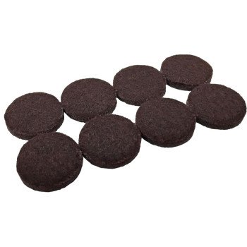 Shepherd Hardware 9863 Protective Pad, Felt, Dark Brown, 1-1/2 in Dia, Round