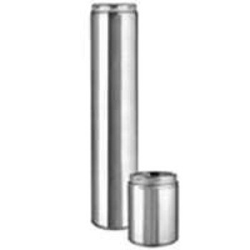 Selkirk 208009U Chimney Pipe, 8 in ID, 10 in OD, 9 in L, Stainless Steel, Includes: Twist-Lock Coupler with Locking Band