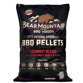 Bear Mountain FK99 BBQ Pellet, Gourmet Blend, 20 in L, Hardwood, 20 lb Bag