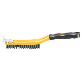 ALLWAY SB319/SS Wire Brush with Scraper, Stainless Steel Bristle, 14 in OAL