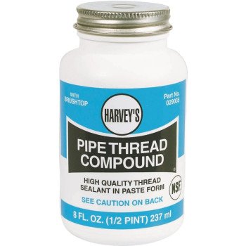 Harvey 29035 Pipe Thread Compound, 8 fl-oz Jar, Thick Paste, Gray