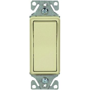 Eaton Wiring Devices 7500 7511V-BOX Rocker Switch, 15 A, 120/277 V, SPST, Lead Wire Terminal, Ivory