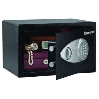 Master Lock X055ML Digital Safe, 0.5 cu-ft Capacity, 8.7 in H x 13.8 in W x 10.6 in D Exterior, Steel, Black/Gray