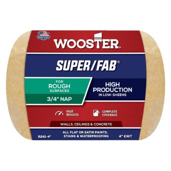 Wooster R241-4 Roller Cover, 3/4 in Thick Nap, 4 in L, Fabric Cover, Golden Yellow