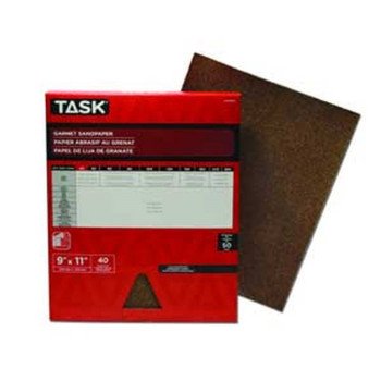 TASK GA11060 Sandpaper, 11 in L, 9 in W, Medium, 60 Grit, Garnet Abrasive