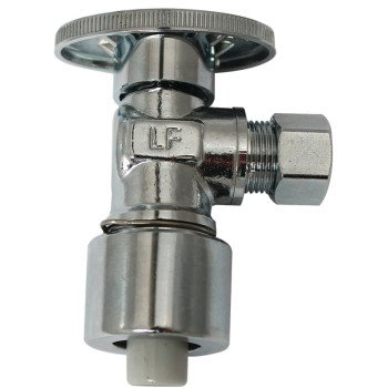 Plumb Pak PP2622POLF Stop Valve, 5/8 x 3/8 in OD Connection, Push Fit x Compression, Brass Body