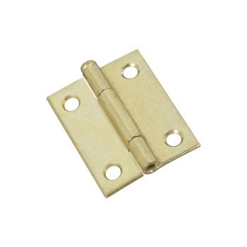 National Hardware N141-879 Narrow Hinge, 2 in W Frame Leaf, 0.056 in Thick Frame Leaf, Steel, Brass, 10 lb