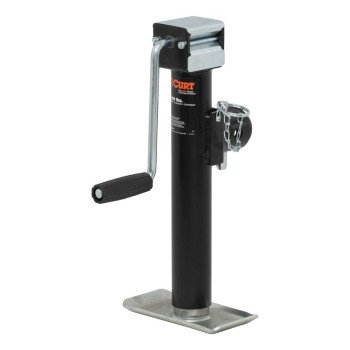 Curt 28354 Pipe-Mount Swivel Jack, 3000 lb Lifting, 10 in Max Lift H, 20-1/4 in OAH, Composite