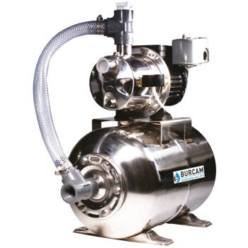 Burcam 506547SS Jet Pump, 7.6/3.8 A, 115/230 V, 0.75 hp, 1 in Connection, 25 ft Max Head, 900 gph, Stainless Steel