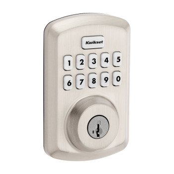 Kwikset Powerbolt 250 992500-002 Keypad Electronic Lock, 3 Grade, Zinc, Satin Nickel, KW1 Keyway