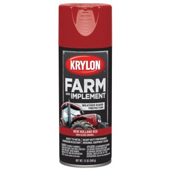 Krylon K01947000 Farm Equipment Spray, High-Gloss, New Holland Red, 12 oz