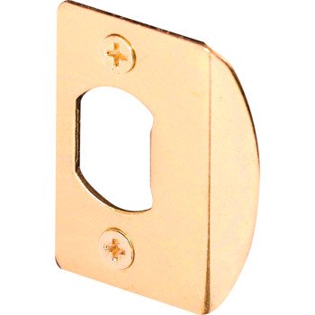 Defender Security E 2307 Door Strike Plate, 2-1/4 in L, 1-7/16 in W, Steel, Brass