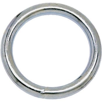 Campbell T7665042 Welded Ring, 200 lb Working Load, 1-1/2 in ID Dia Ring, #3 Chain, Steel, Nickel-Plated